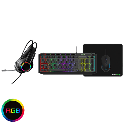Pulse 4 - in - 1 Keyboard Mouse Headset Mouse Pad Combo Kit - Pink Parsnip Computers