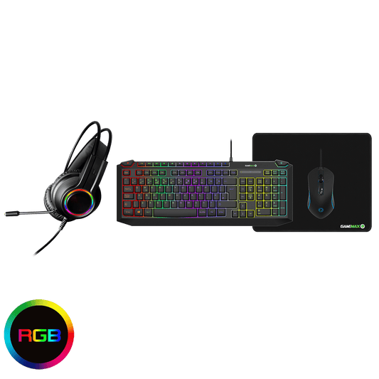 Pulse 4 - in - 1 Keyboard Mouse Headset Mouse Pad Combo Kit - Pink Parsnip Computers