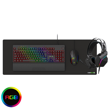 Pulse 4 - in - 1 Pro Keyboard Mouse Headset Mouse Pad Combo Kit - Pink Parsnip Computers