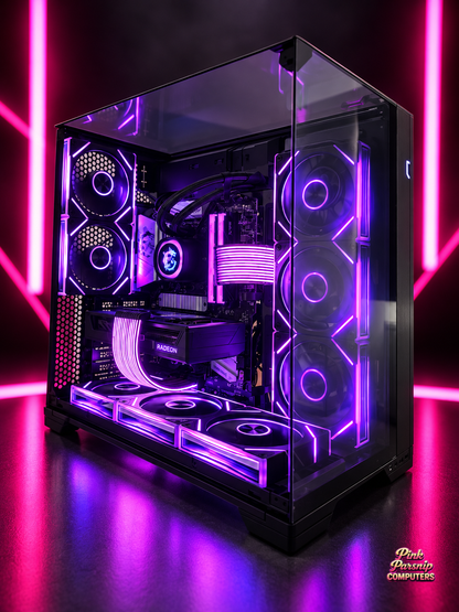 The Blackout | Ryzen 7 5700X | RX 9060 XT 16GB | 32GB RGB | Lian Li O11 Vision Gaming PC