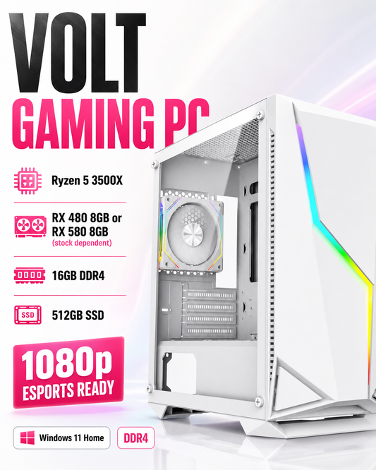 Volt Gaming PC – Ryzen 5 | RX 580 8GB | 16GB RAM | 1080p Esports Ready | DDR4