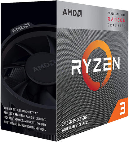 Ryzen 3 3200G CPU with Wraith Stealth Cooler, Quad Core, AM4, 3.6GHz (4.0 Turbo), 65W, 12nm, 2nd Gen, VEGA 8 Graphics - Pink Parsnip Computers