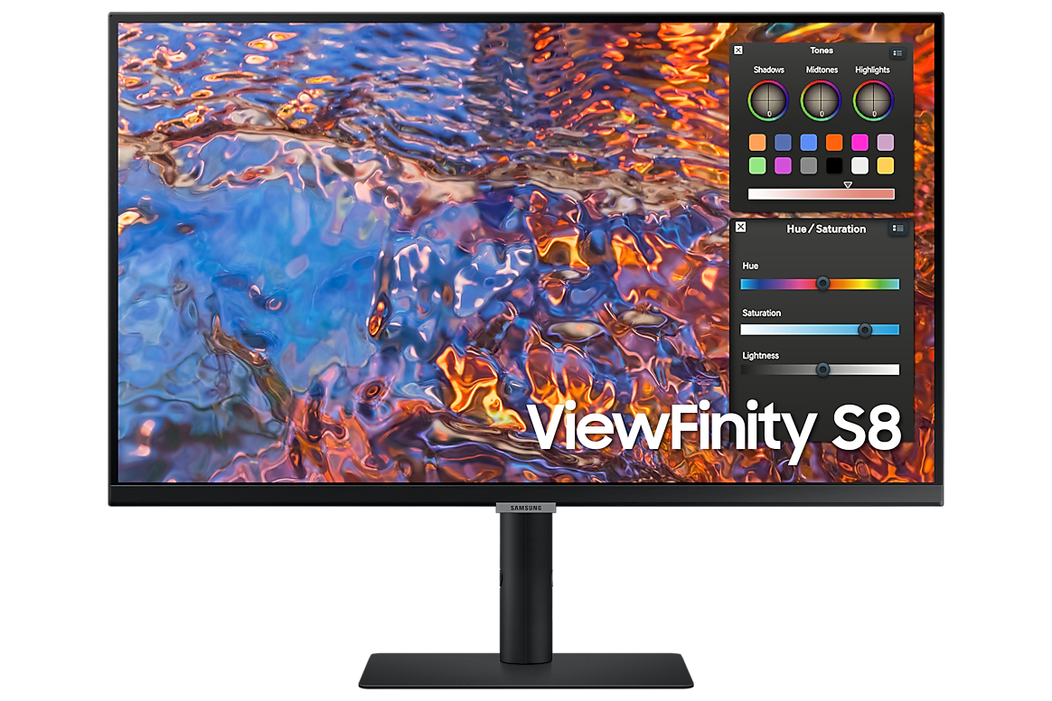 Samsung ViewFinity S8 S80PB 27 inch LS27B800PXPXXU monitor, front view