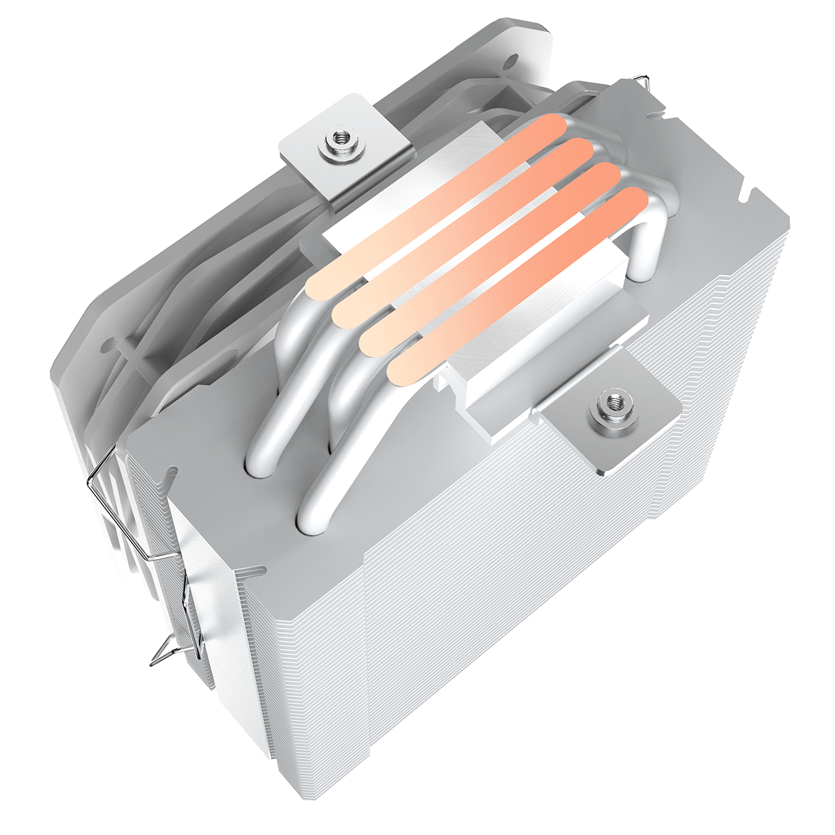Sigma 540 White ARGB CPU Cooler With 130mm PWM ARGB Fan 4 x 6mm Heat Pipes TDP 200W - Pink Parsnip Computers