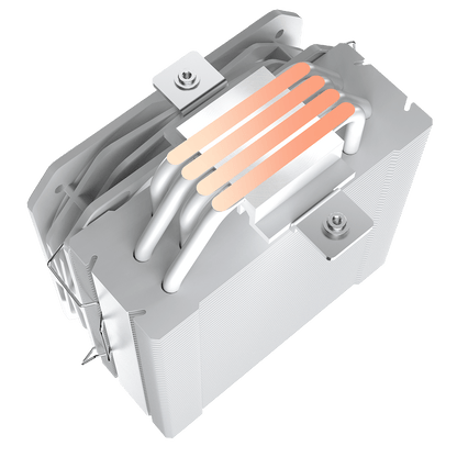 Sigma 540 White ARGB CPU Cooler With 130mm PWM ARGB Fan 4 x 6mm Heat Pipes TDP 200W - Pink Parsnip Computers