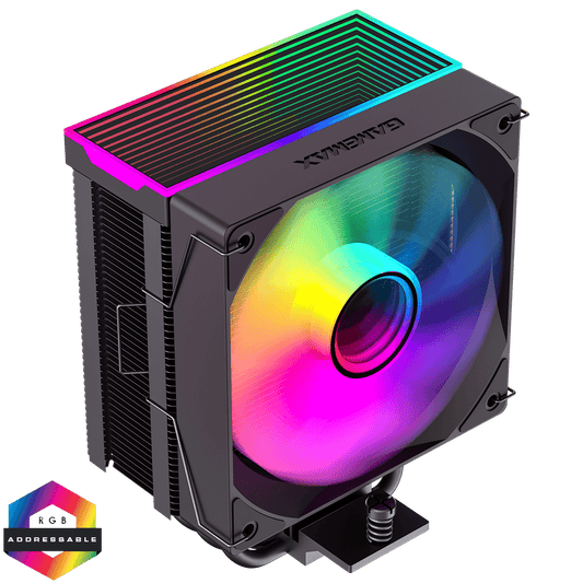 Sigma 550 Black ARGB CPU Cooler With 120mm PWM ARGB Infinity Fan 5 x 6mm Heat Pipes TDP 220W - Pink Parsnip Computers