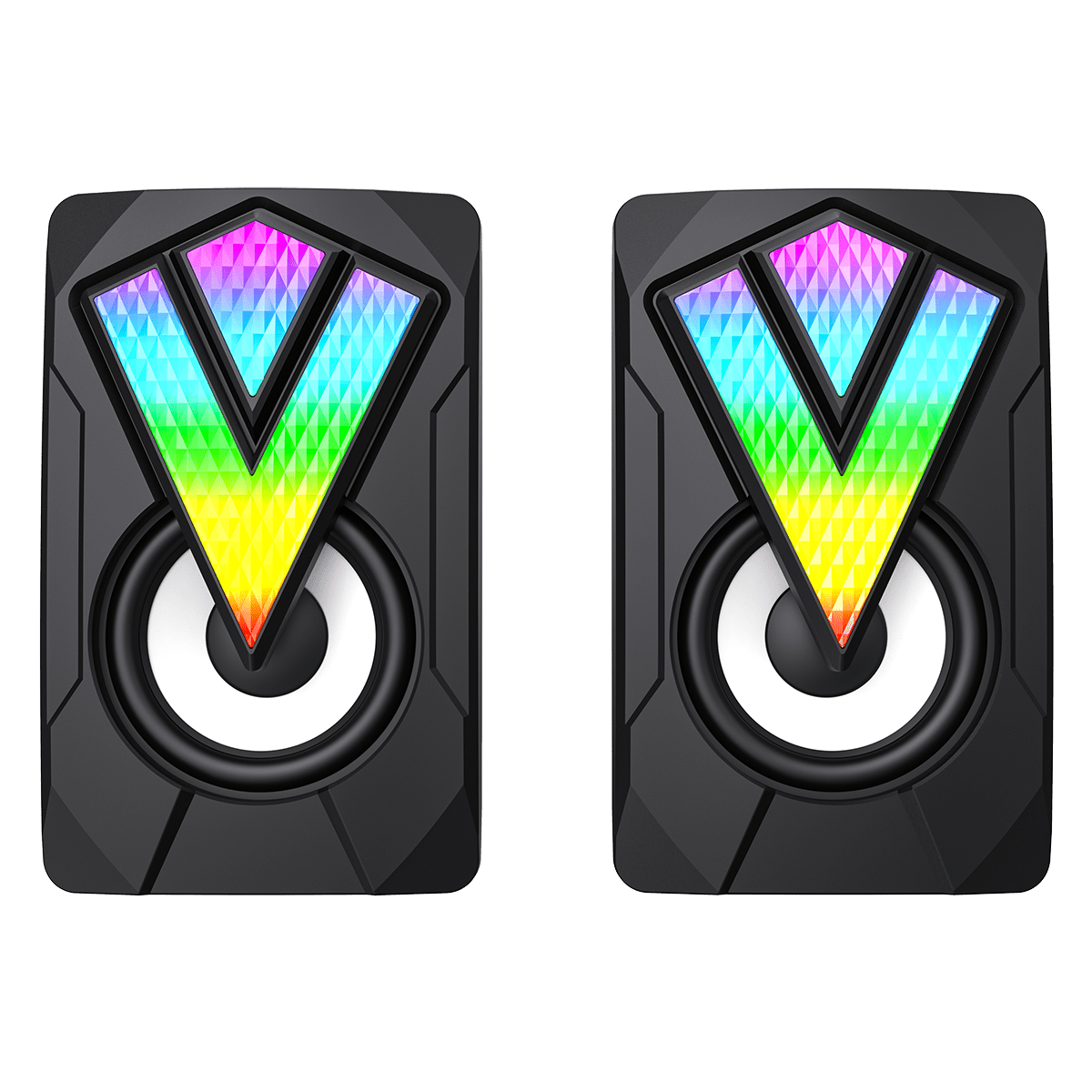 SR01 RGB Wired PC Gaming Speakers With USB2.0 Power and AUX 3.5mm Cable - Pink Parsnip Computers