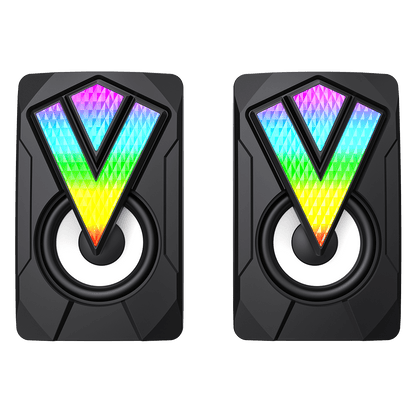 SR01 RGB Wired PC Gaming Speakers With USB2.0 Power and AUX 3.5mm Cable - Pink Parsnip Computers
