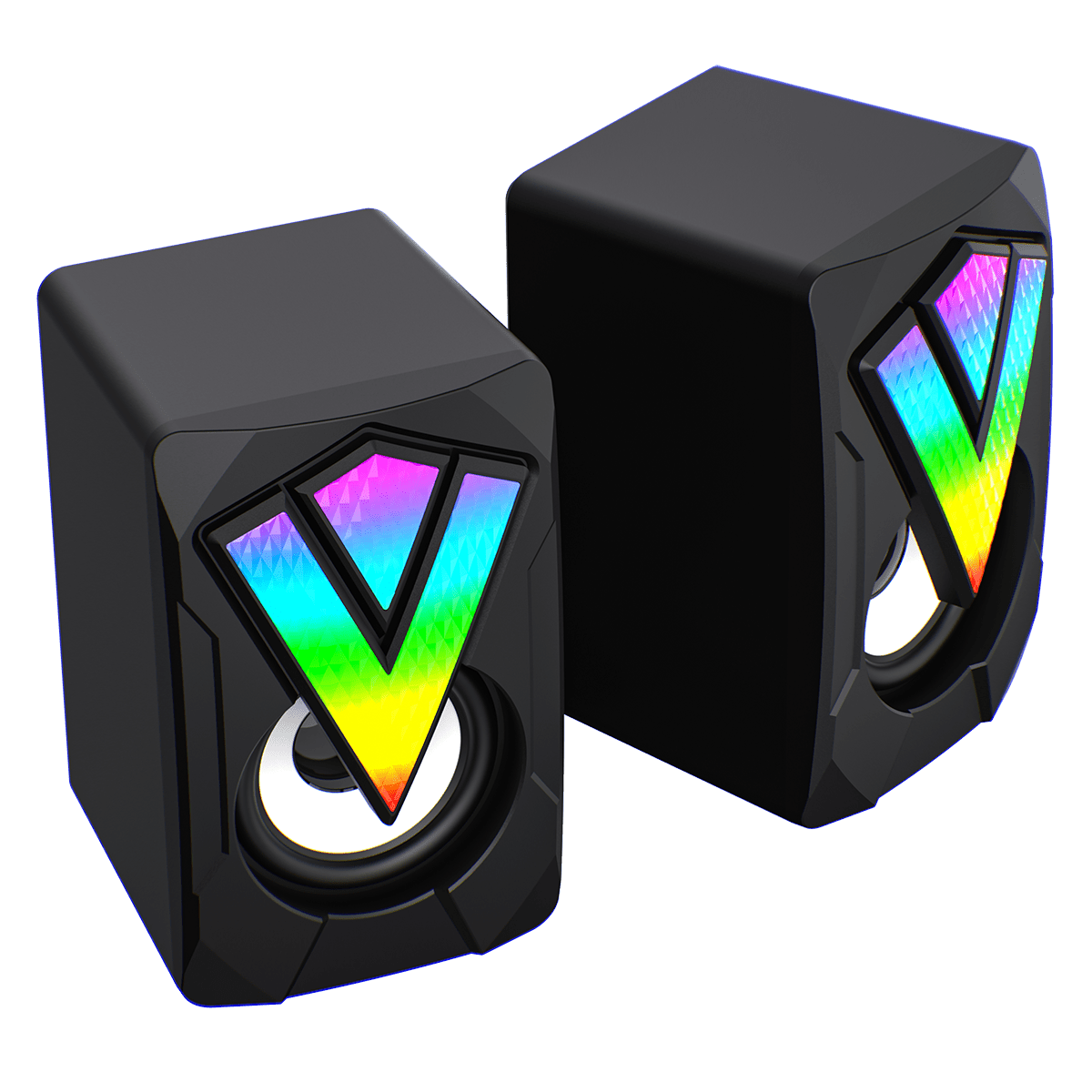 SR01 RGB Wired PC Gaming Speakers With USB2.0 Power and AUX 3.5mm Cable - Pink Parsnip Computers
