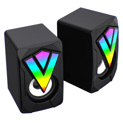 SR01 RGB Wired PC Gaming Speakers With USB2.0 Power and AUX 3.5mm Cable - Pink Parsnip Computers