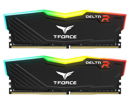 Team T - Force Delta RGB 16GB Kit (2 x 8GB), DDR4, 3200MHz (PC4 - 25600), CL16, XMP 2.0, DIMM Memory, Black - Pink Parsnip Computers