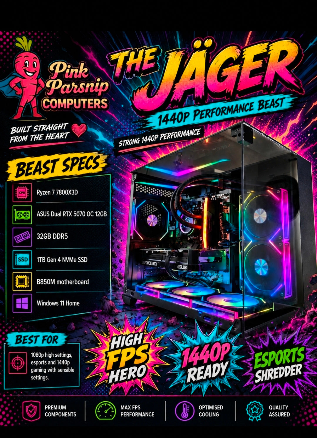 The Jäger gaming PC image 2 by Pink Parsnip Computers