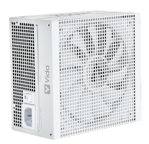 Vida 750W Heracles White ATX Gaming PSU, 80+ Bronze, 14cm Ultra - Quiet FDM Fan, Flat White Cables, Power Lead Not Included - Pink Parsnip Computers