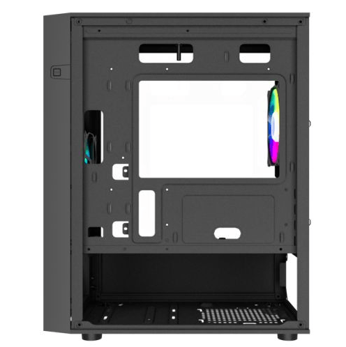 Vida Genesis Black ARGB Gaming Case w/ Glass Window, Micro ATX, 2x ARGB Fans, Front ARGB Strip - Pink Parsnip Computers