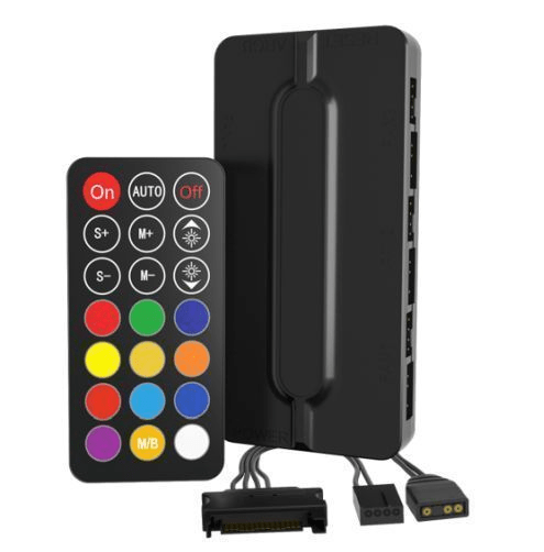 Vida Vetro Black ARGB Gaming Case w/ Glass Front & Side, ATX, 3x ARGB Fans, 6 - Port PWM ARGB Fan Hub & Remote Control - Pink Parsnip Computers