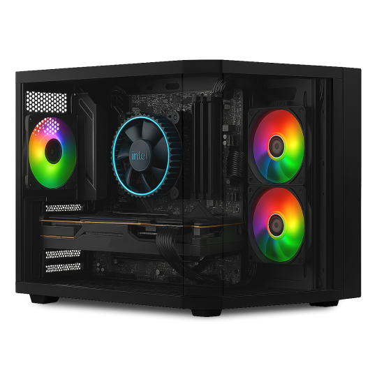 Vida Edge Mini Micro ATX ARGB PC Case - Black