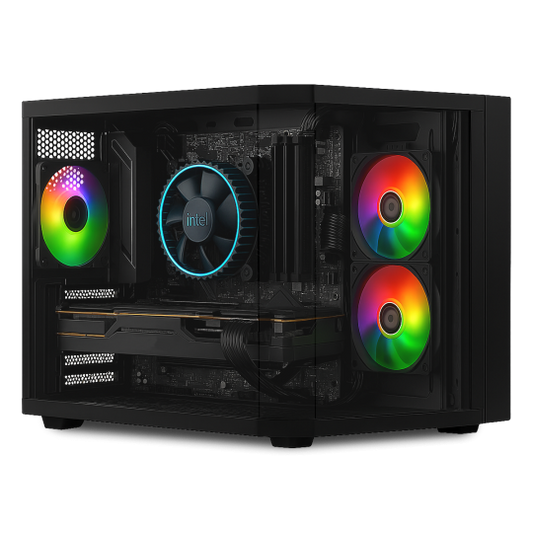 Vida Edge Mini Micro ATX ARGB PC Case - Black